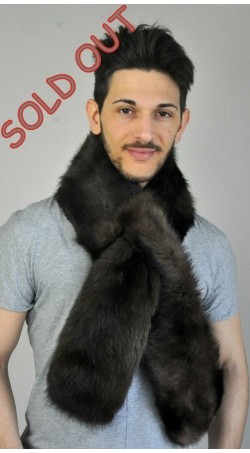 Polecat fur scarf - Dark